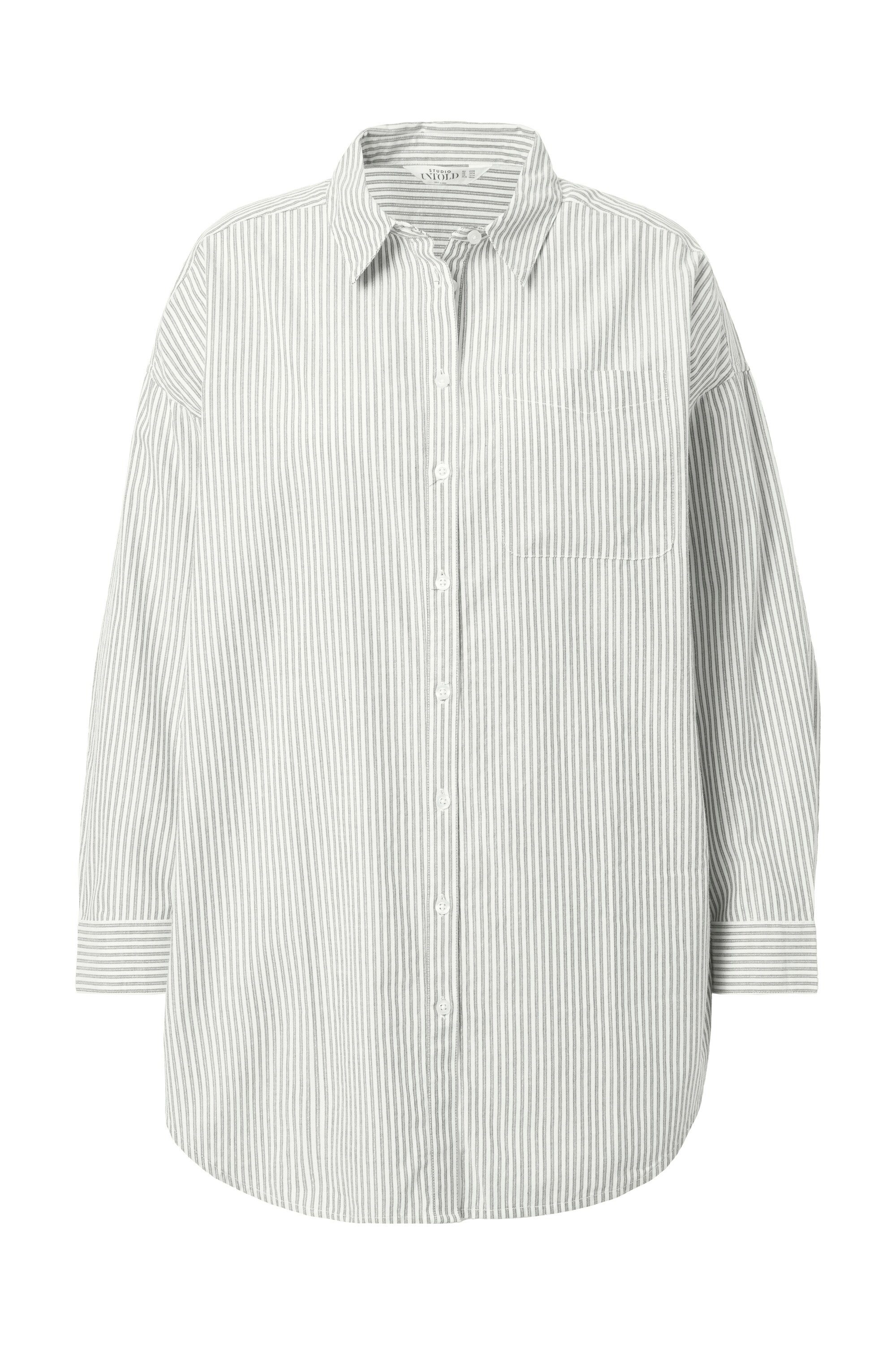Studio Untold Hemdbluse Streifenhemd oversized Glitzerstreifen Langarm günstig online kaufen