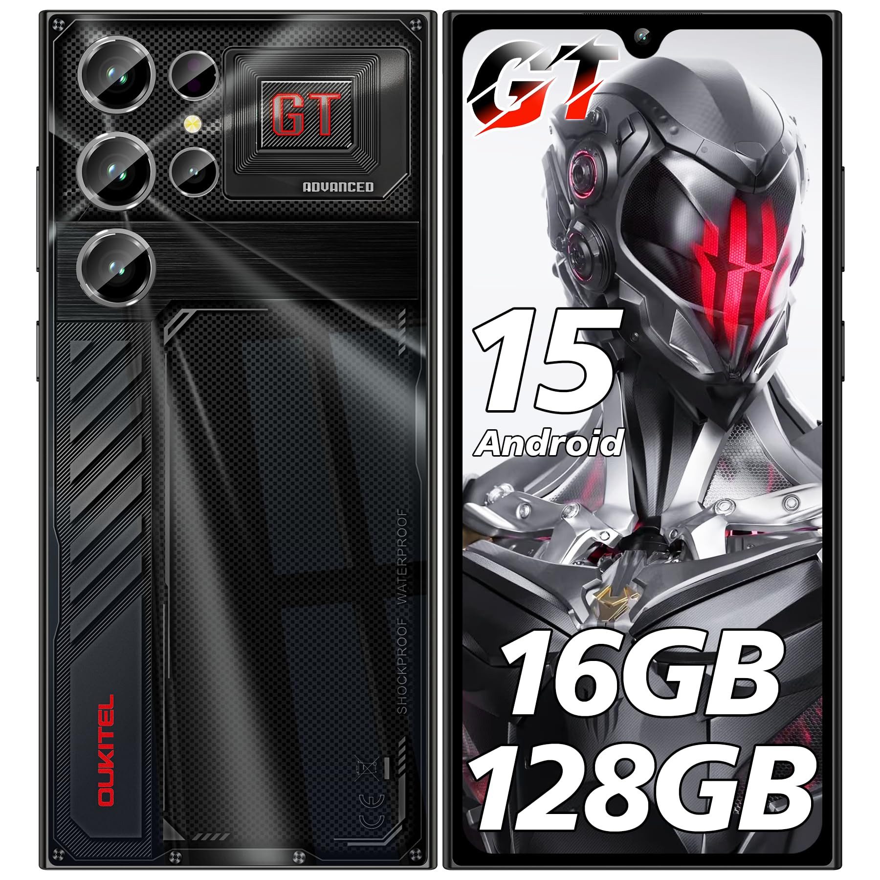 OUKITEL C61 GT Android 15 Smartphone (17,46 cm/6.88 Zoll, 128 GB Speicherplatz, 13 MP Kamera, 5150mAh, 16(4+12)GB+128GB /1TB, 6.88" HD+ 90Hz, NFC, GPS, Face Unlock)