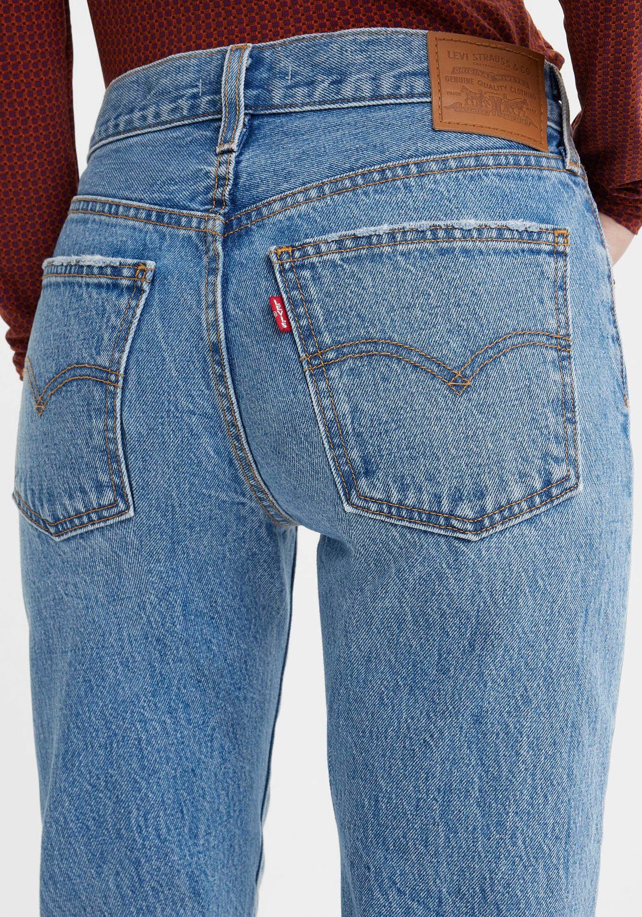 Levi's® used blue Gerade STRAIGHT light MIDDY Jeans