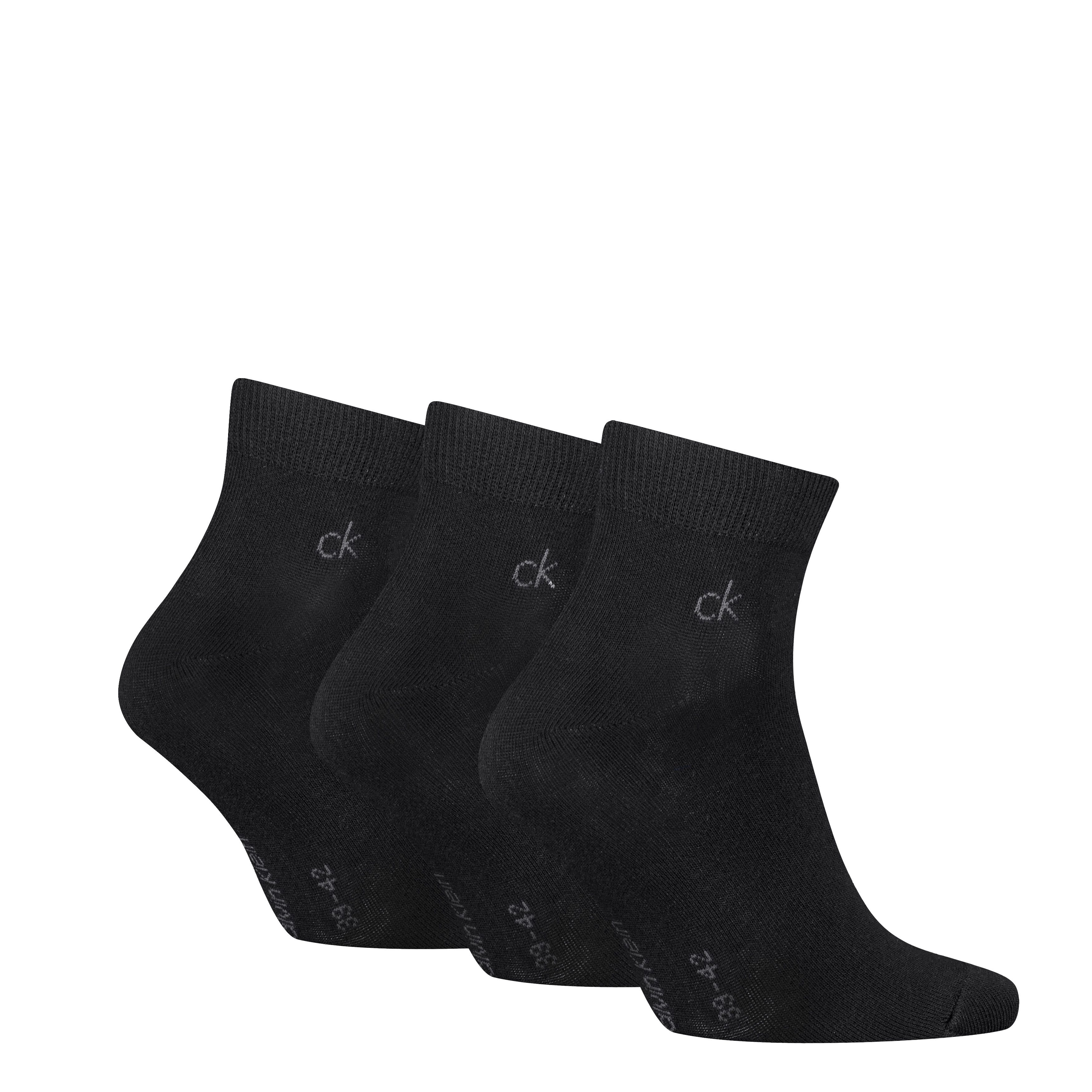 Calvin Klein Kurzsocken CK MEN QUARTER (3 Paar) Rippenbündchen, Cotton-Mix, elastisch