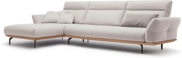 hülsta sofa Ecksofa hs.460, Sockel in Eiche, Winkelfüße in Umbragrau, Breite 338 cm