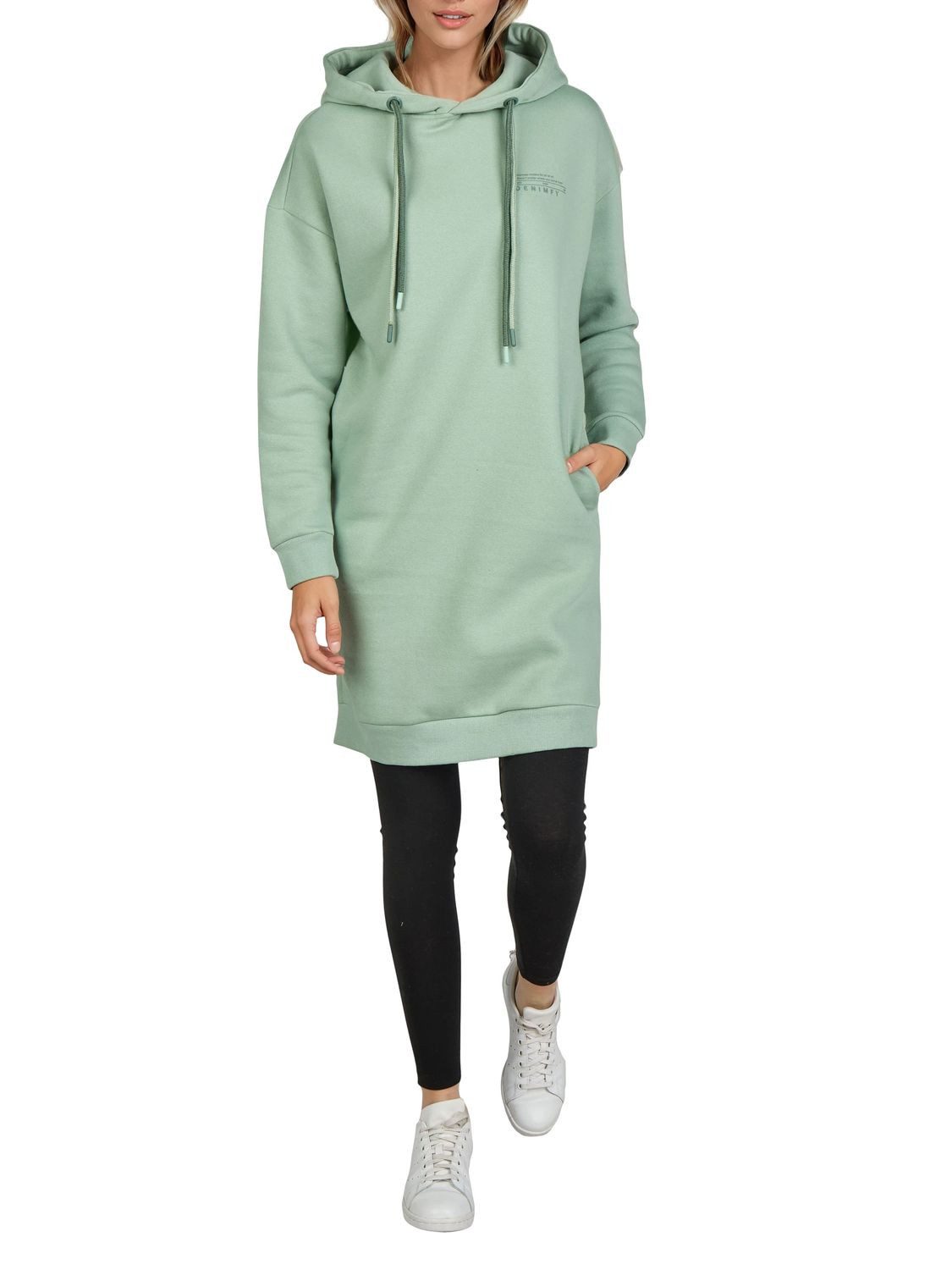 DENIMFY Sweatkleid Damen Kapuzenpullover DFAnna Oversize Freizeitkleid mit Kapuze