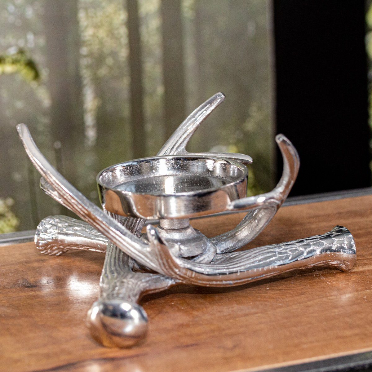 Antikas Wanddekoobjekt Aluminium Kerzenhalter, klein, Elchgeweih, günstig online kaufen
