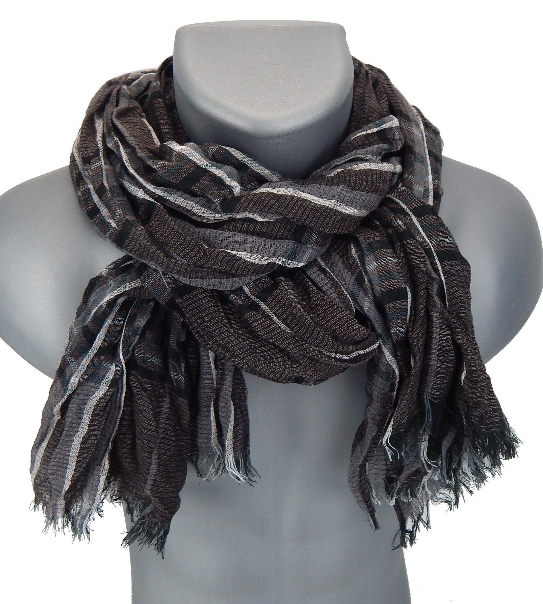 Ella Jonte Modeschal, leichter Herrenschal gestreift Baumwolle Viskose günstig online kaufen