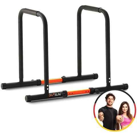 DH FitLife Liegestützgriffe Dip Barren Bars (Dip Station, Max. Belastung 500 KG, Kraftstation Fitnessgerät für Zuhause, Parallettes Calisthenics Training Equipment), Krafttraining 80-100 cm individuell verstellbar