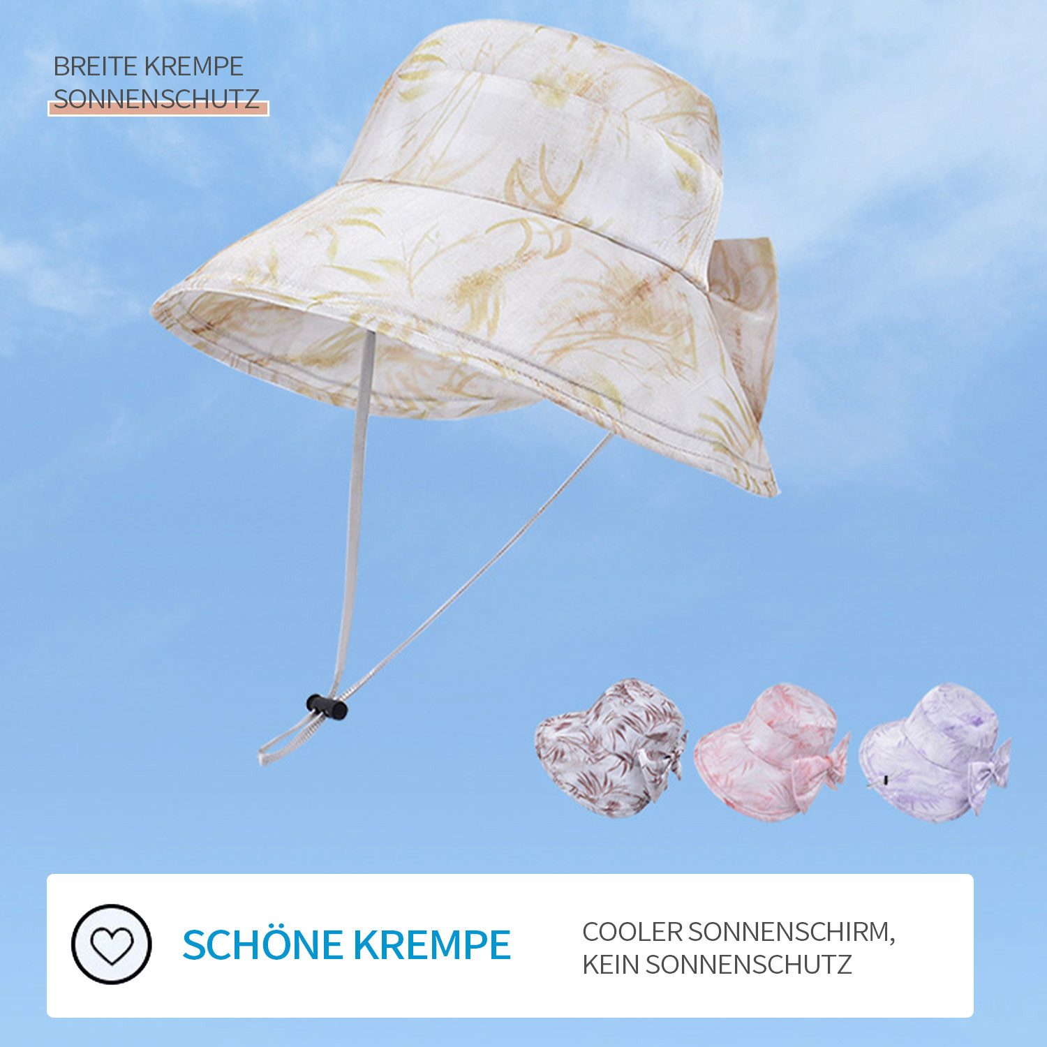 Refttenw Sonnenhut Damen Faltbar Fischerhut Strandhut günstig online kaufen