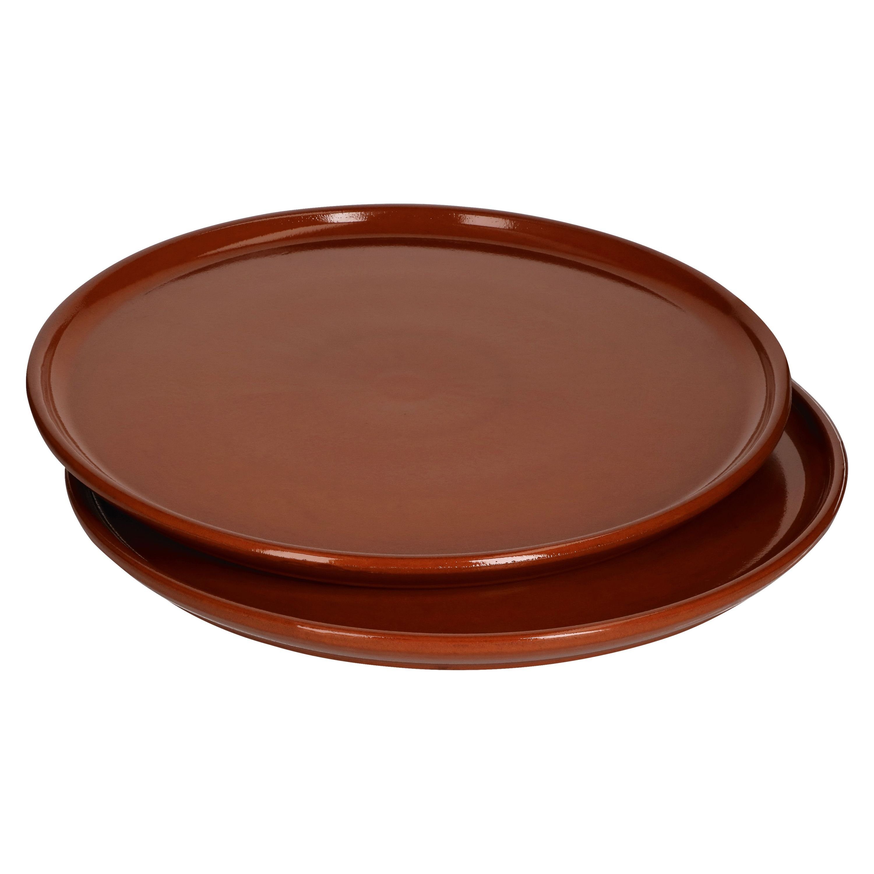 MamboCat Pizzateller 2er Set Pizzateller 32cm aus Ton - 33358