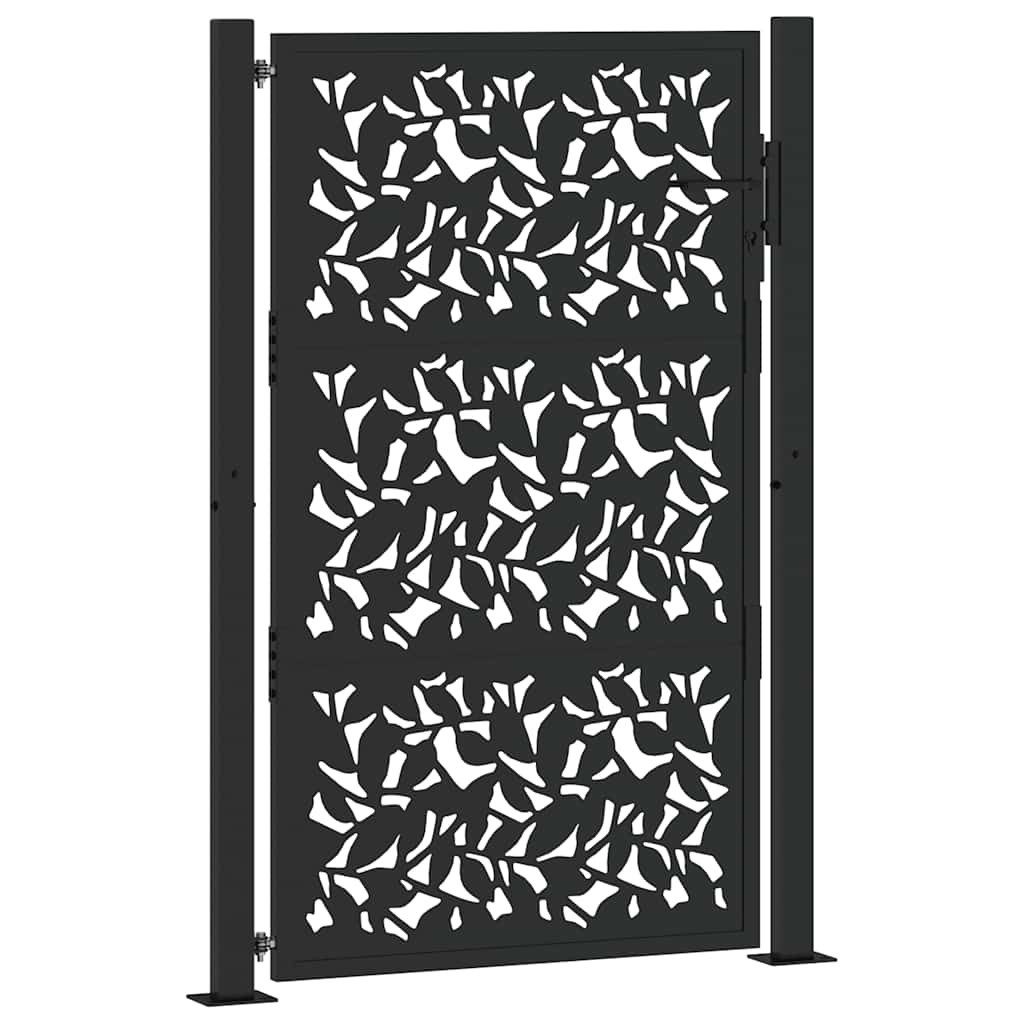 vidaXL Gartentor Gartentor Schwarz 100x150 cm Stahlblatt-Design