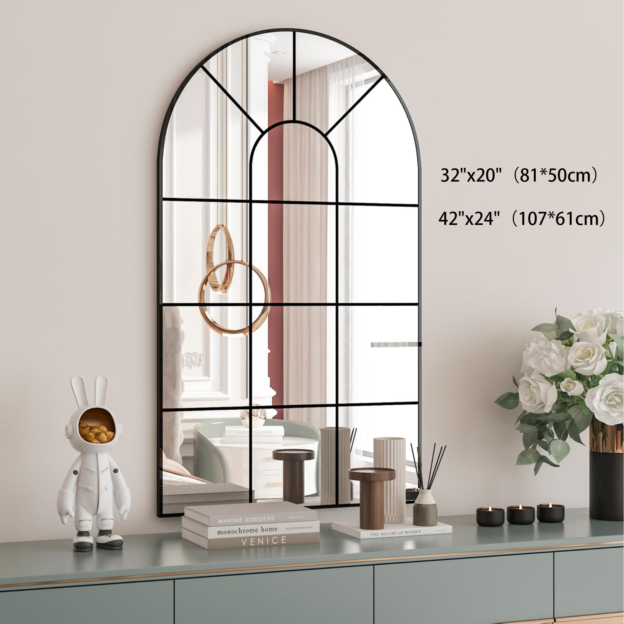 CASSILANDO Dekospiegel Bogen Fenster Dekoration Spiegel, Barock,80*50cm, Fe günstig online kaufen