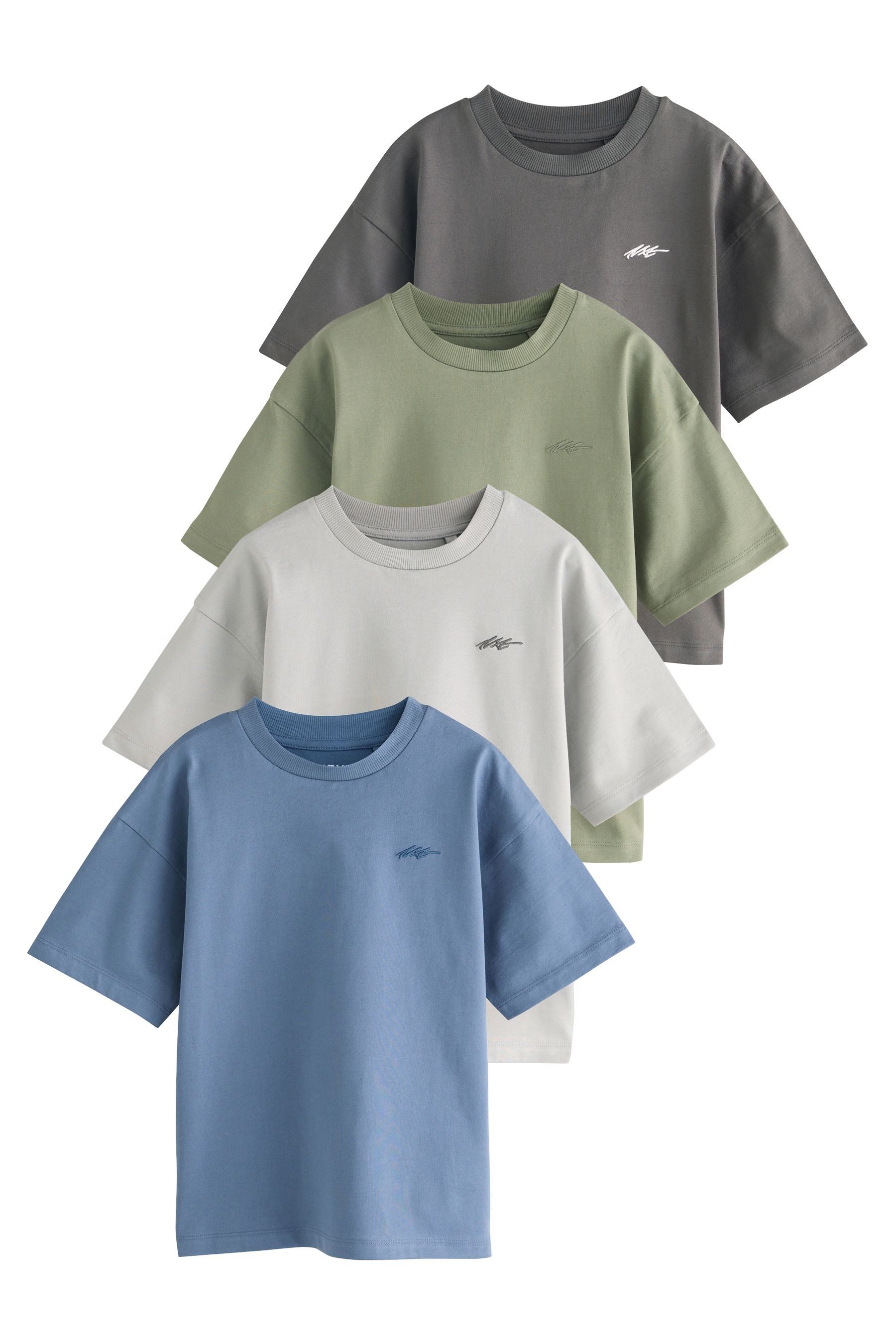 Next T-Shirt T-Shirt mit Grafik und kurzen Ärmeln, 4er-Pack (4-tlg)
