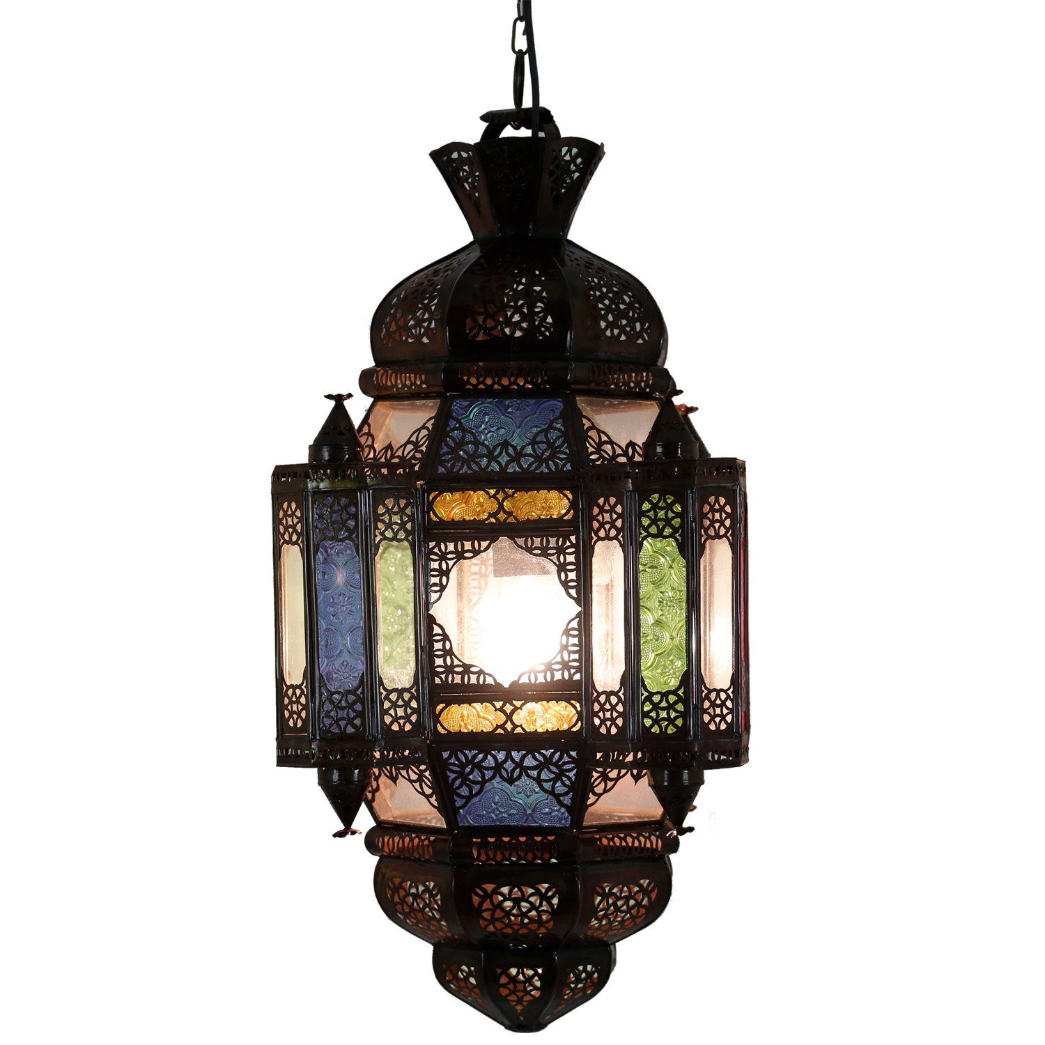 Hängeleuchte, Deckenleuchte Marokko Moro Moula Multi Lampe aus Casa marokkanische Klar Kunsthandwerk Orientalische