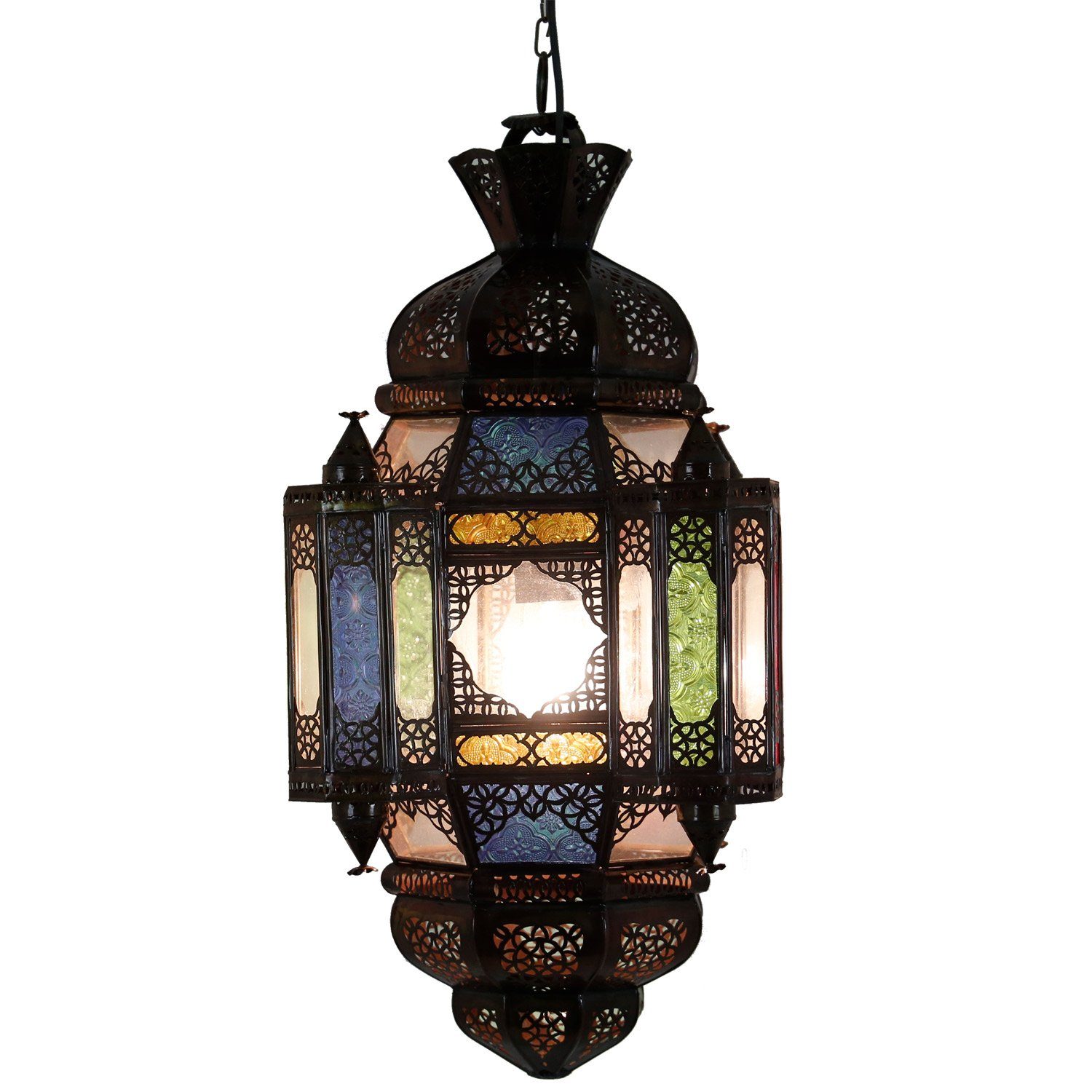 Casa Moro Deckenleuchte Orientalische Lampe Moula Multi Klar marokkanische Hängeleuchte, Ramadan Deckenlampe L1938