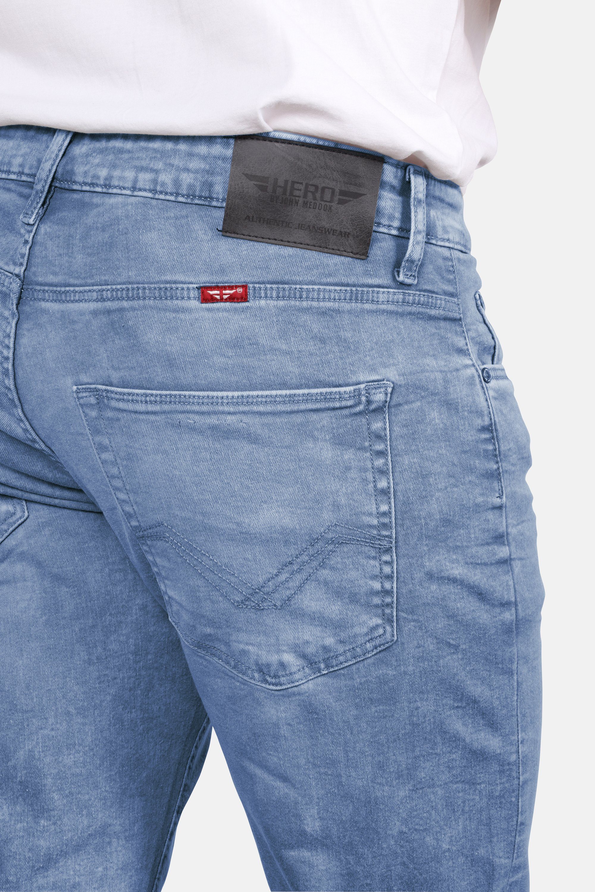 Medoox denim Denver by Regular Stretch John lightblue Fashion HERO Straight 5-Pocket-Jeans