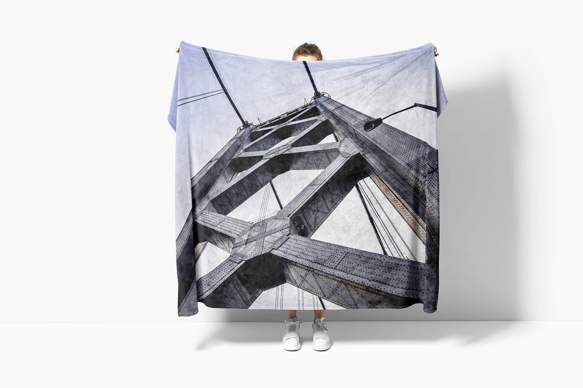 Art (1-St), Handtuch Handtuch Sinus Bridge mit Handtücher Baumwolle-Polyester-Mix Strandhandtuch Ko, Saunatuch Fotomotiv Kuscheldecke Brooklyn
