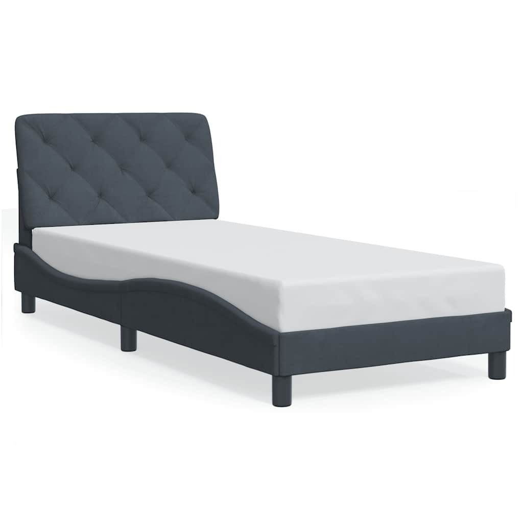 vidaXL Bett Bettgestell ohne Matratze Dunkelgrau 80x200 cm Samt günstig online kaufen