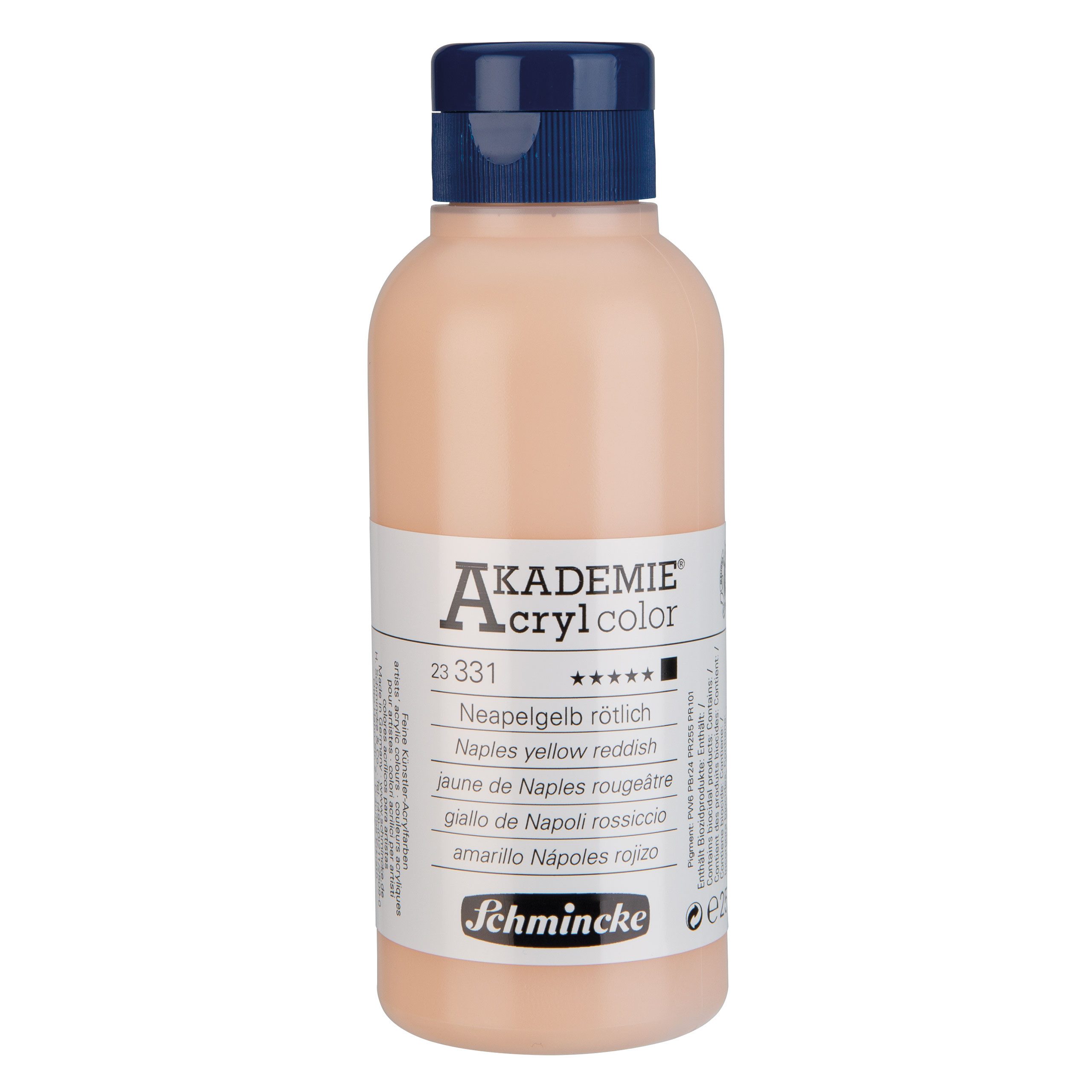 Schmincke Acrylfarbe Neapelgelb rötlich 250ml Acrylfarbe – AKADEMIE Acryl – 23 331 027