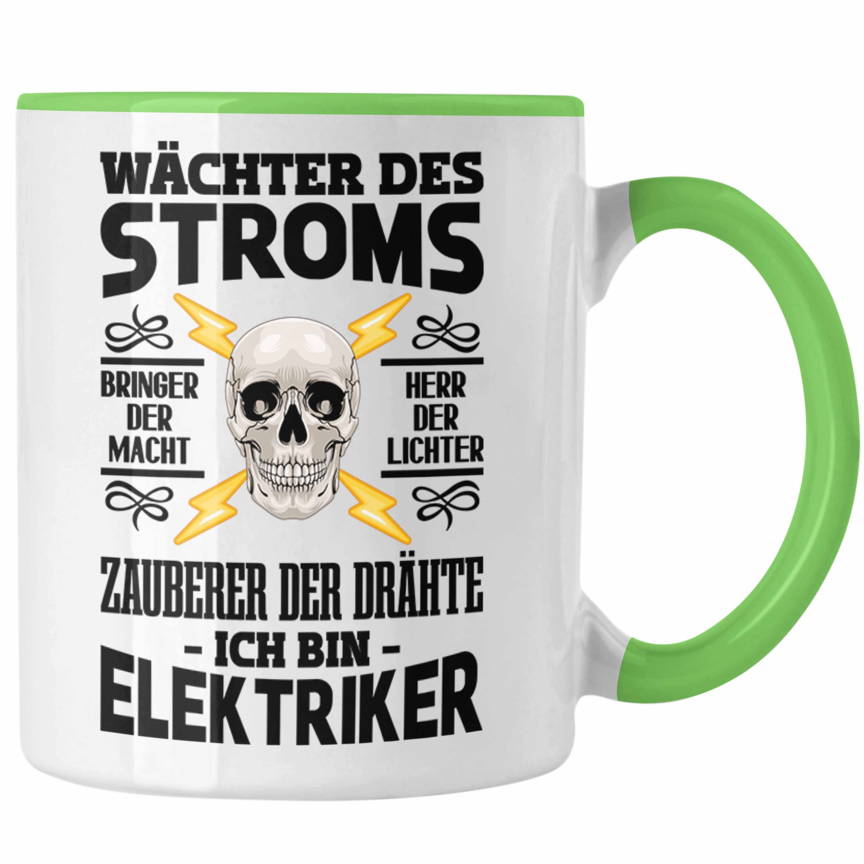 Trendation Tasse Trendation - Elektriker Tasse Spruch für Männer Geschenk Lustig Gadget Geschenke Kaffeebecher Grün