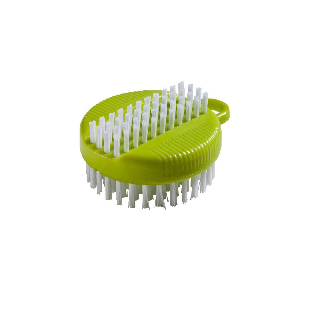 haug bürsten Reinigungsbürste Nagelbürste in Lime - Doppelseitig - mit harten Nylon 6.6 Borsten, zur gründlichen Nagelreinigung - mit Aufhängeloch - Made in Germany