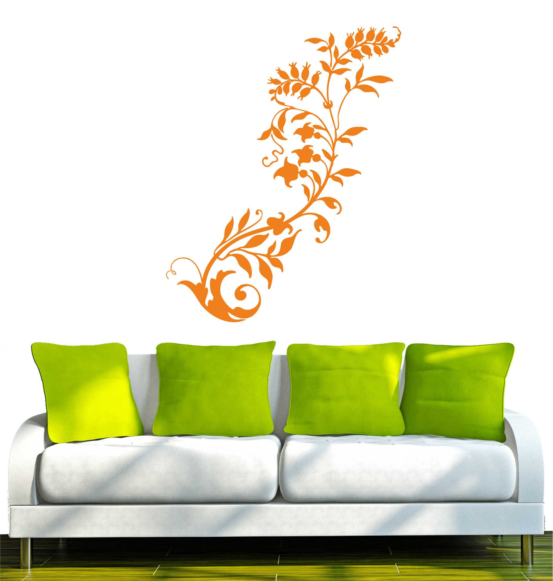 INDIGOS UG Wandtattoo Wandtattoo - Wandaufkleber - w300 Blume Ranke Pflanze