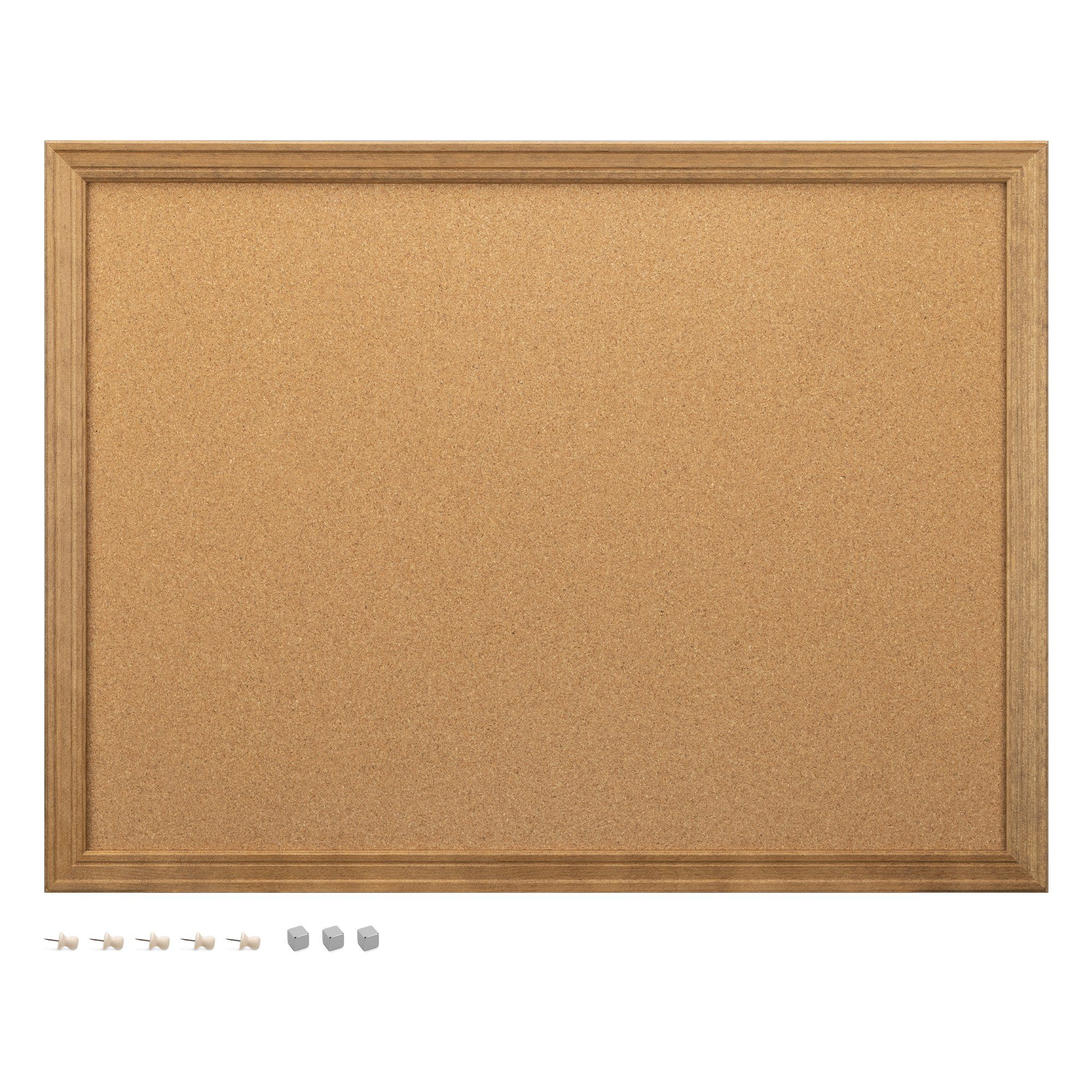 Navaris Memoboard Magnetische Kork Pinnwand 60x45cm - Memoboard mit Holzrahmen, (1-tlg)