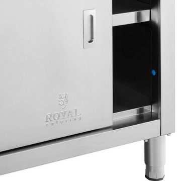 Royal Catering Arbeitstisch Arbeitsschrank Edelstahl - 150x60x85cm - Aufkantung - 600kg Tragkraft