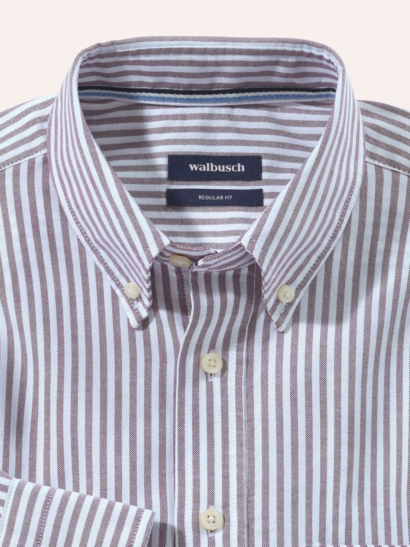 Walbusch Langarmhemd Herren Premium Oxford-Hemd Langarm Regular Fit Baumwolle Kentkragen Button-down, vorgewaschen, atmungsaktiv, Brusttasche – Bild 4 von 4