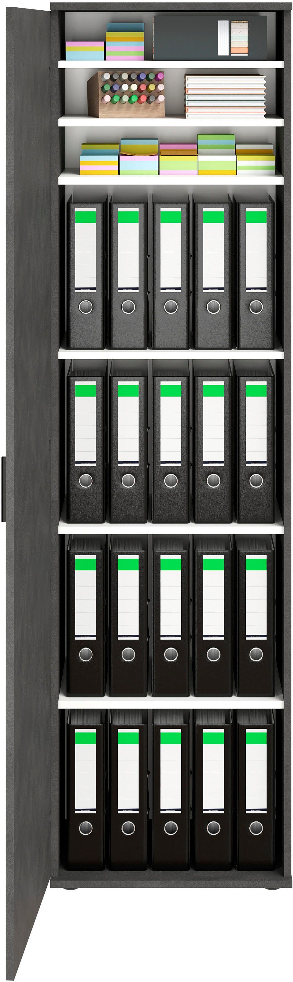 FMD Mehrzweckschrank Inca 1 Flurschr., Aktenschr., verstellb. Böden, mit/ohne Spiegel, B: 50 cm – Bild 5 von 5