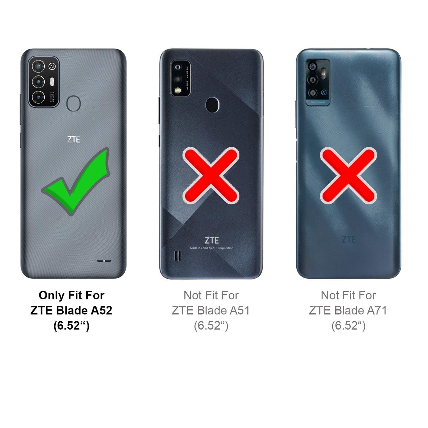 CoolGadget Handyhülle Book Case Handy Tasche für ZTE Blade A52 6,52 Zoll, Hülle Klapphülle Flip Cover für ZTE Blade A52 Schutzhülle stoßfest