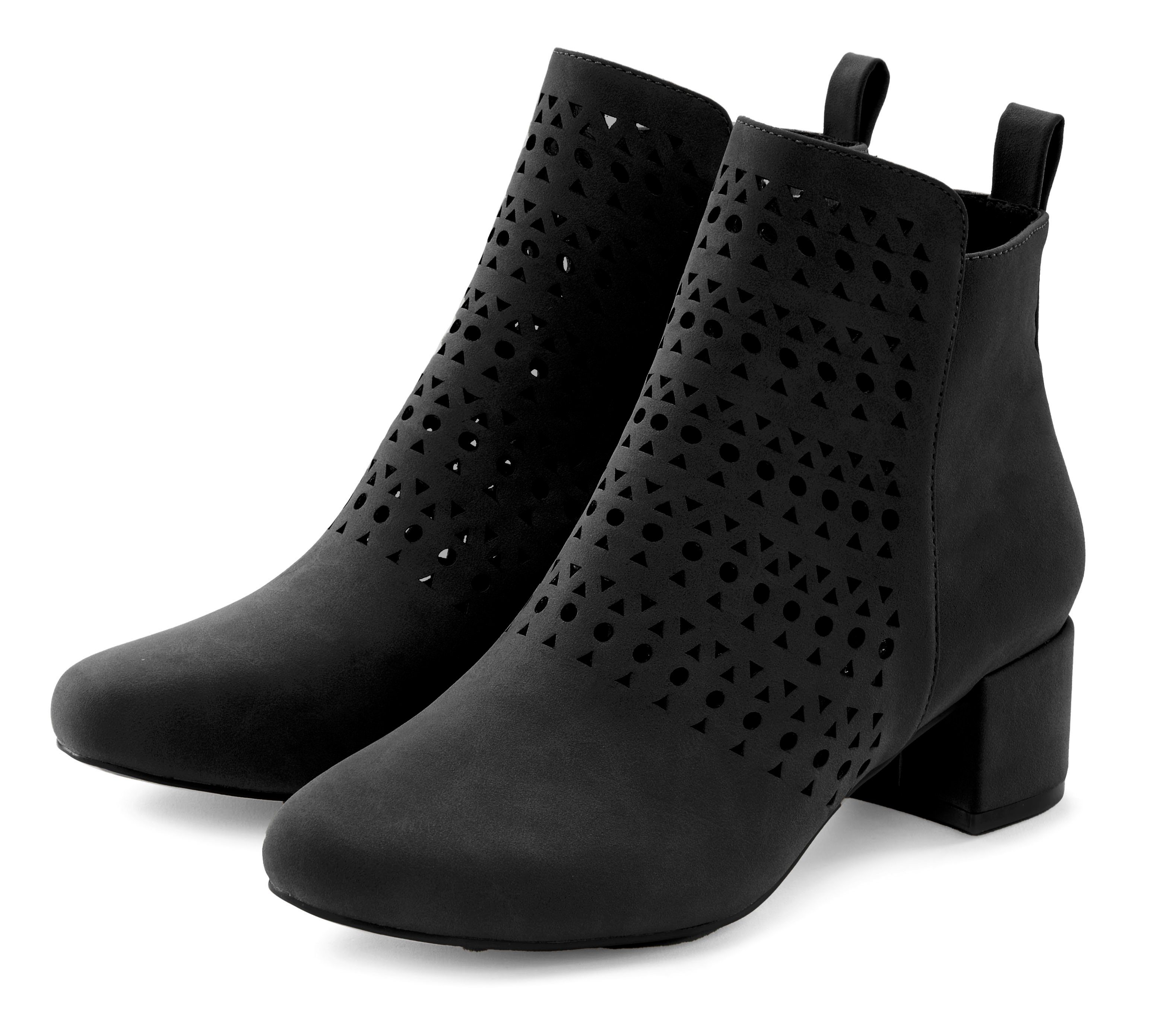 LASCANA Stiefelette Stiefel, Boots mit kleinen Cut-Outs VEGAN