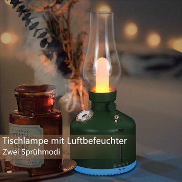ZMH LED Tischleuchte Aroma Luftbefeuchter 260ML Vintage Dimmbar Ätherische Timer, mit LED-Lampe