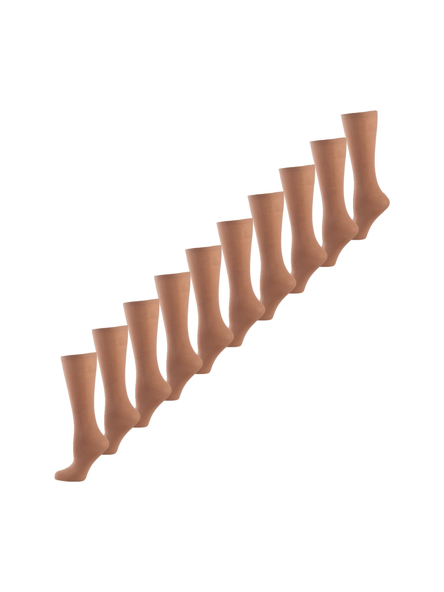 Nur Die Kniestrümpfe Cotton 60 DEN (10-Paar) Knie-strümpfe thermo-socken overknee