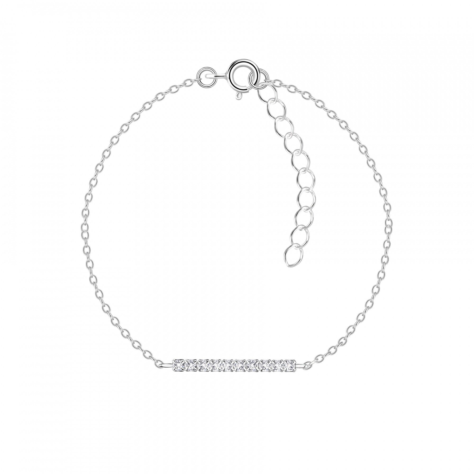 Silberarmband STAB Zirkonia weiß