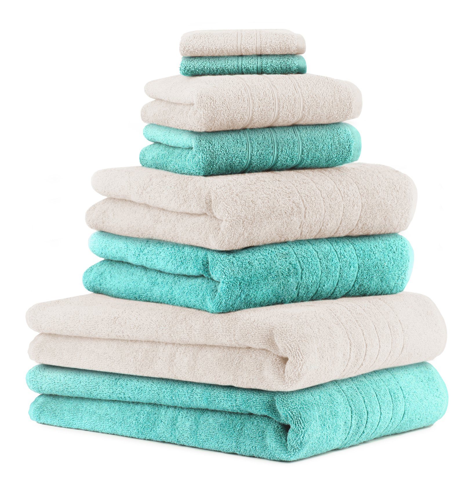 Betz 8tlg Handtuch Set DELUXE Badetücher Duschtücher Handtücher Seiftücher 