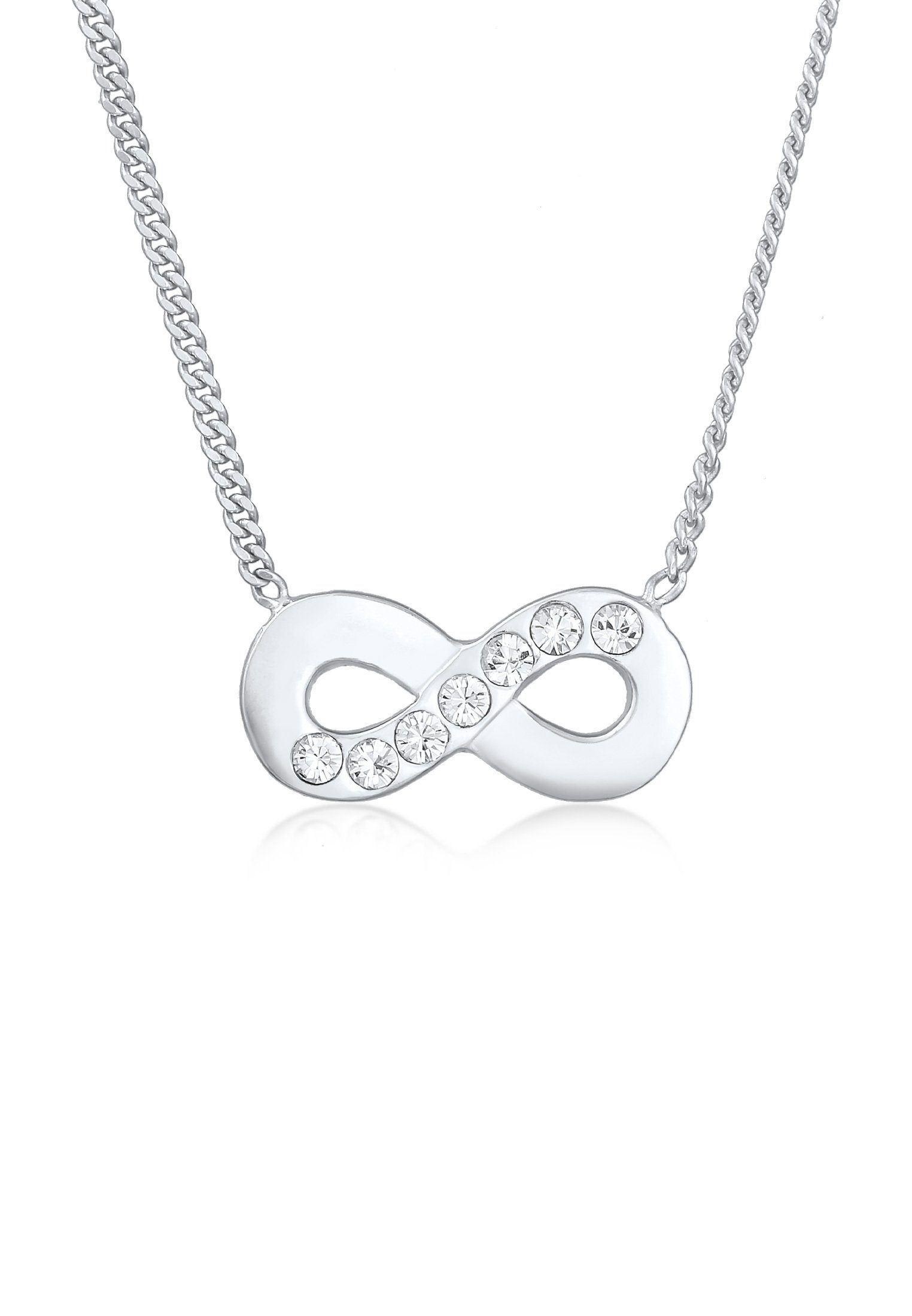 Infinity Silber, Symbol mit Liebe Anhänger Kette Infinity Elli Kristalle