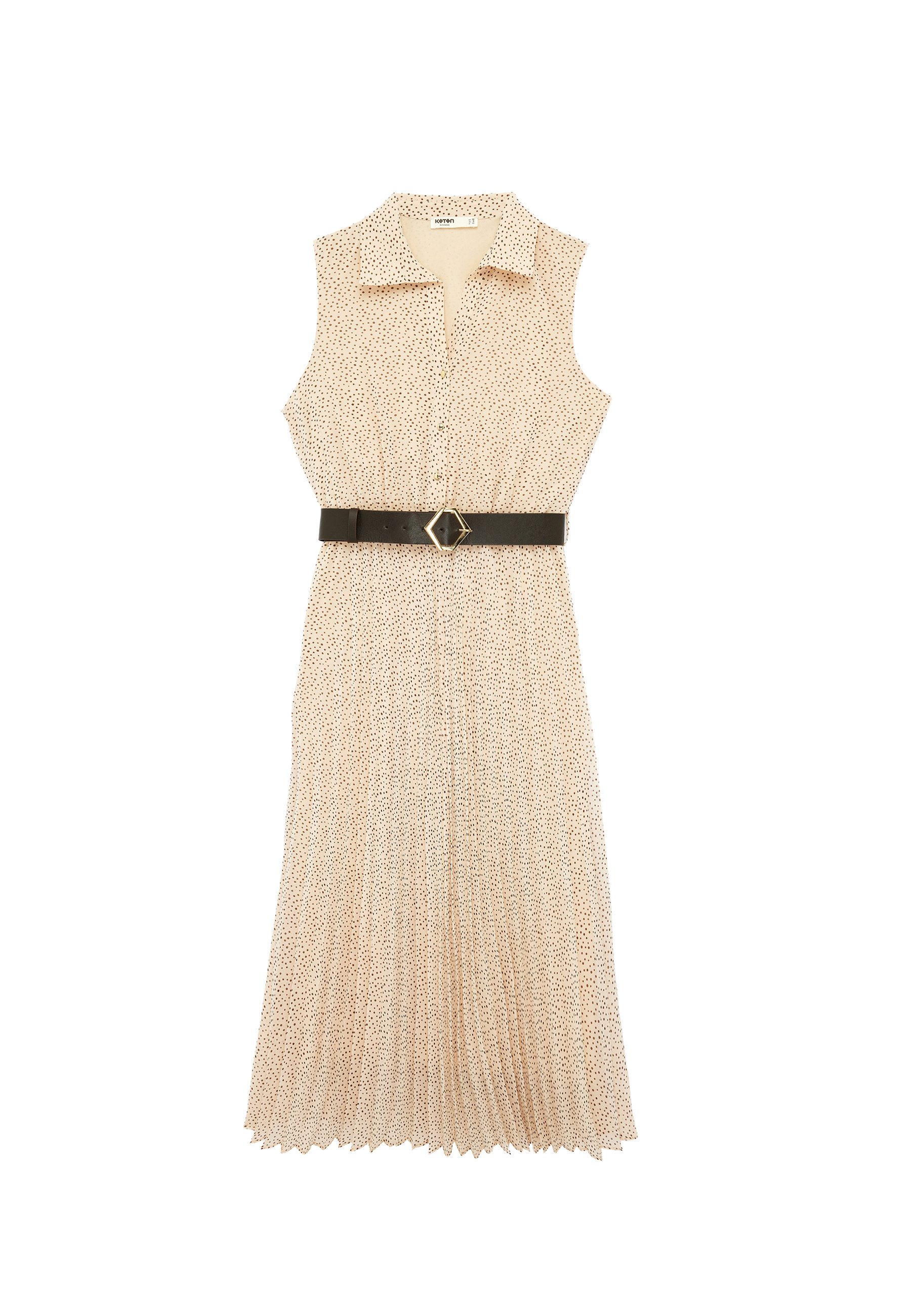 Koton Badekleid Mit Bauchgurt Schmales Plissee Midikleid