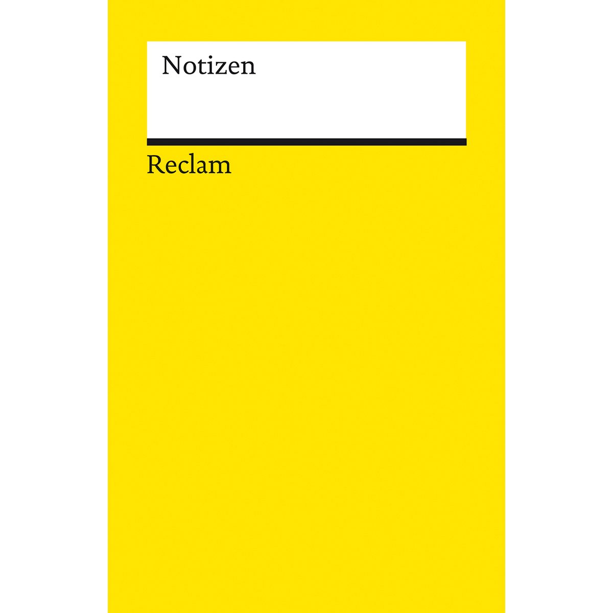 Notizbuch Notizen: Das kleine Reclam-Notizbuch blanko
