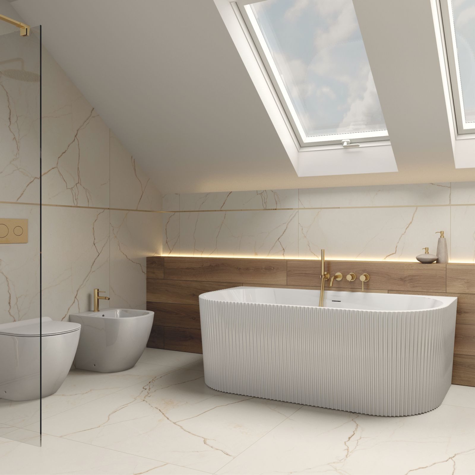 Badewanne Vorwand-Badewanne OKLAHOMA, ovale Innenform (1700×800×580 mm), 254 L, Acrylwanne Badezimmer geriffelte Außenstruktur Luxus