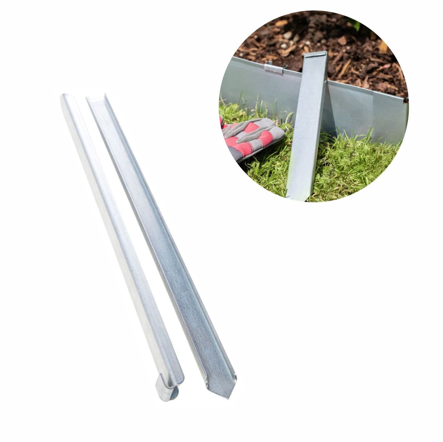 Bodenanker Erdanker für schmale Rasenkanten und Rasenkantenband 40 x 2,6 x 0,2 cm