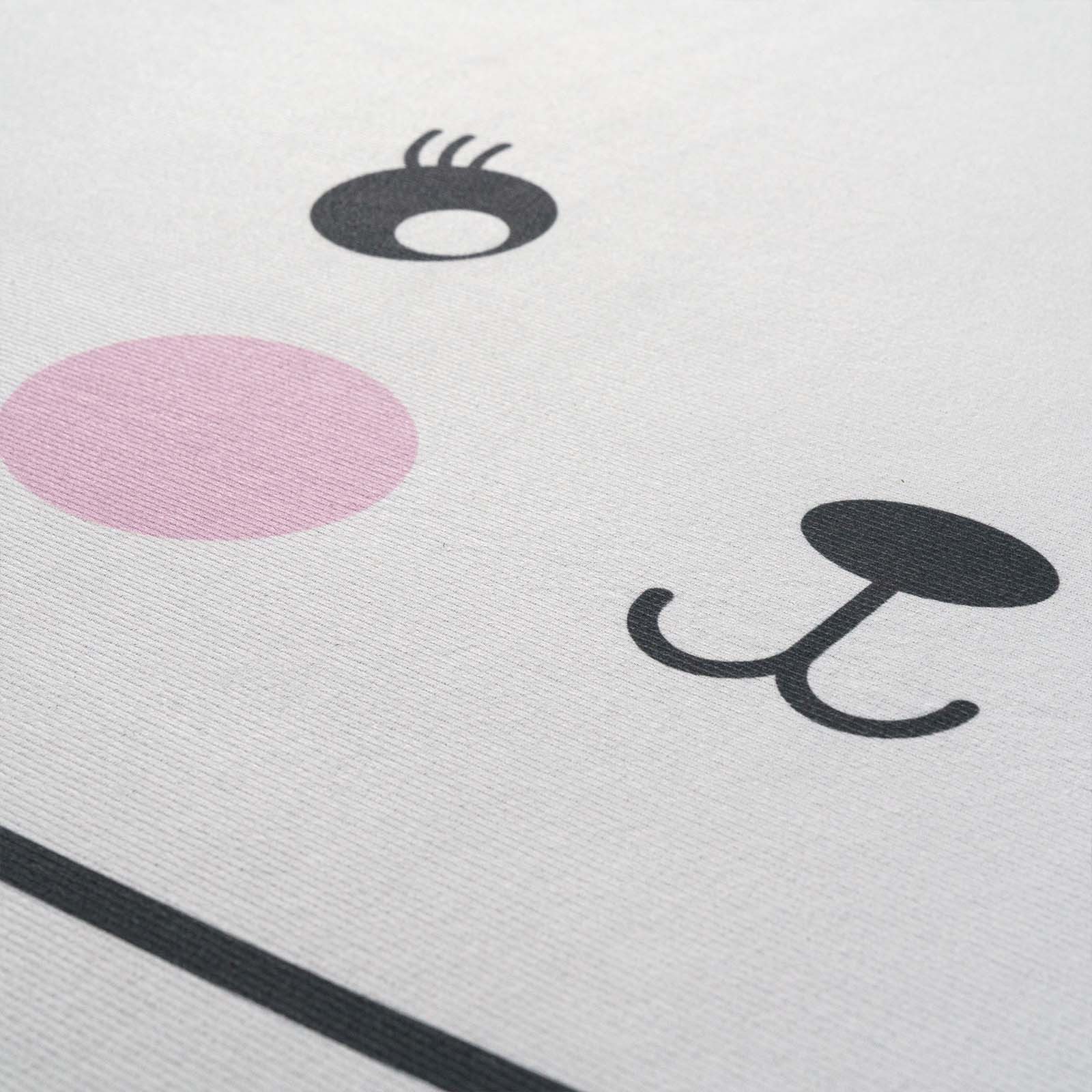 TaraCarpet Kinderteppich Fresh Kids Tiere, rechteckig, Höhe: 5 mm, Fresh Kids Tiere Hase Rosa Kinderzimmer Jugendzimmer 80x150 cm