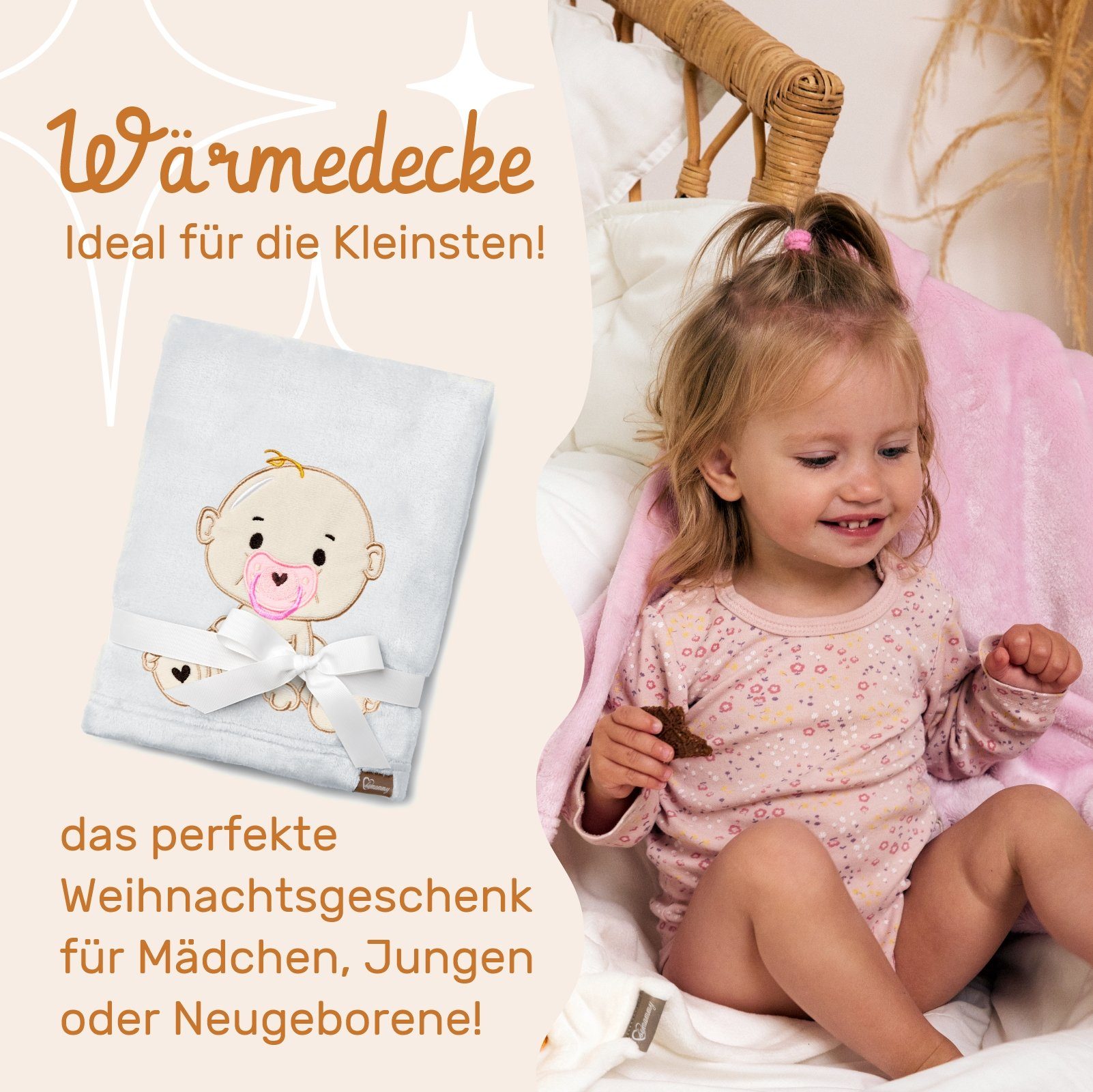 Wohndecke Warme Kuscheldecke Babydecke Blanket Baby Geschenk BE20-168, Be Mammy