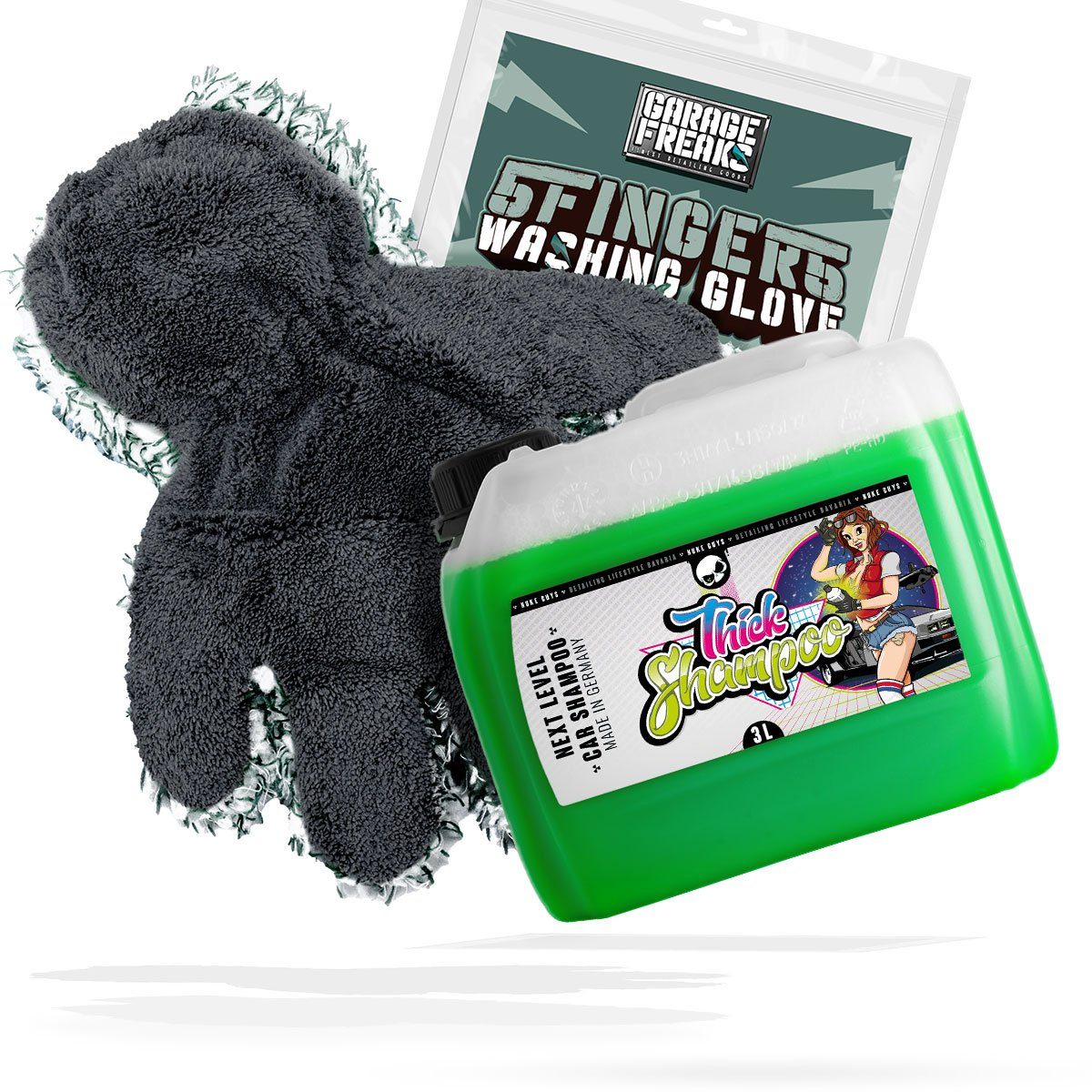 Garage Freaks 5 Finger Waschhandschuh + Autoshampoo Autoshampoo