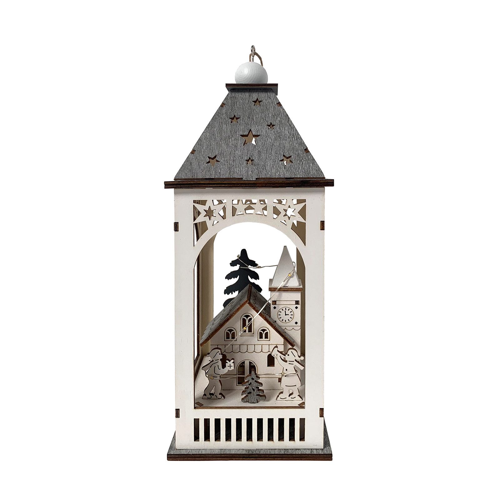 HTI-Living LED Laterne LED Weihnachtslaterne mit Kirche, Ein-/Ausschalter, LED, Warmweiß, Leuchtdeko batteriebetrieben