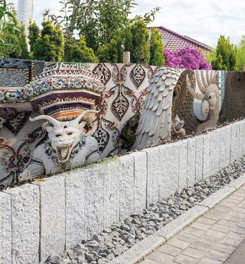 MyMaxxi Sichtschutzzaunmatten Zaunbanner Monster Skulpturen Sichtschutz Garten Zaun