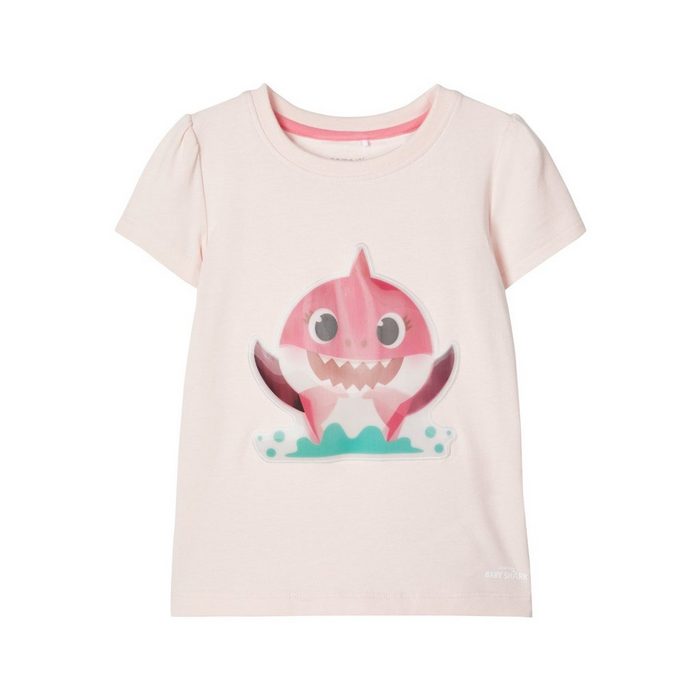 Name It T-Shirt Name It Mädchen Kurzarm-Shirt "Baby Shark" in rosa (1-tlg) mit Frontprint
