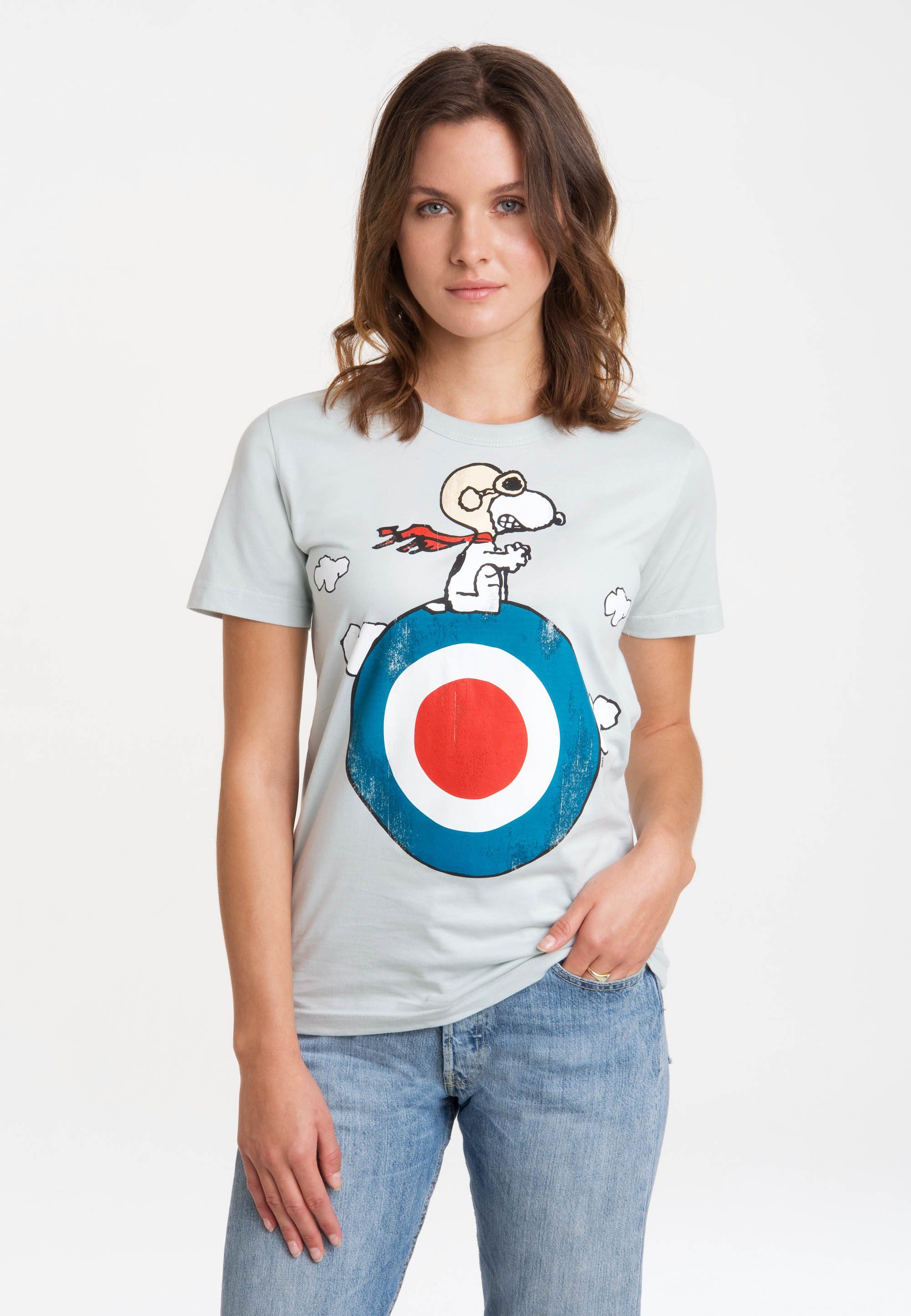 Neues Produkt-Free-Shipping-Festival im Gange! LOGOSHIRT T-Shirt Peanuts - Snoopy blau Print lizenziertem mit