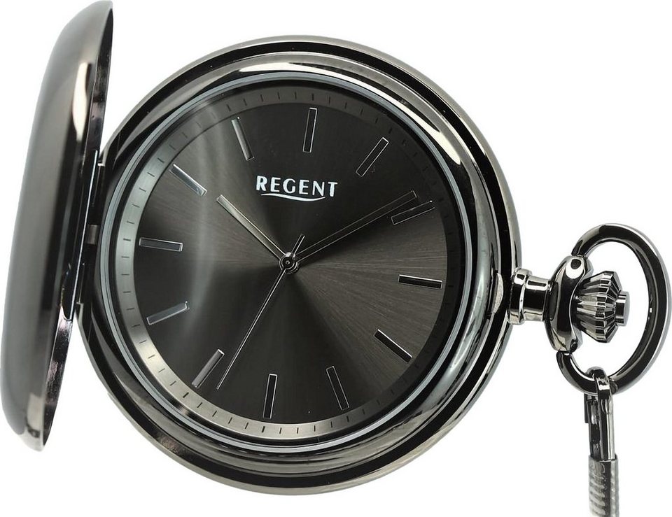 Regent Taschenuhr Regent Herren Taschenuhr Analog Gehäuse, (Analoguhr),  Herren Taschenuhr rund, extra groß (ca. 50mm), Metall, Elegant, Uhrzeit