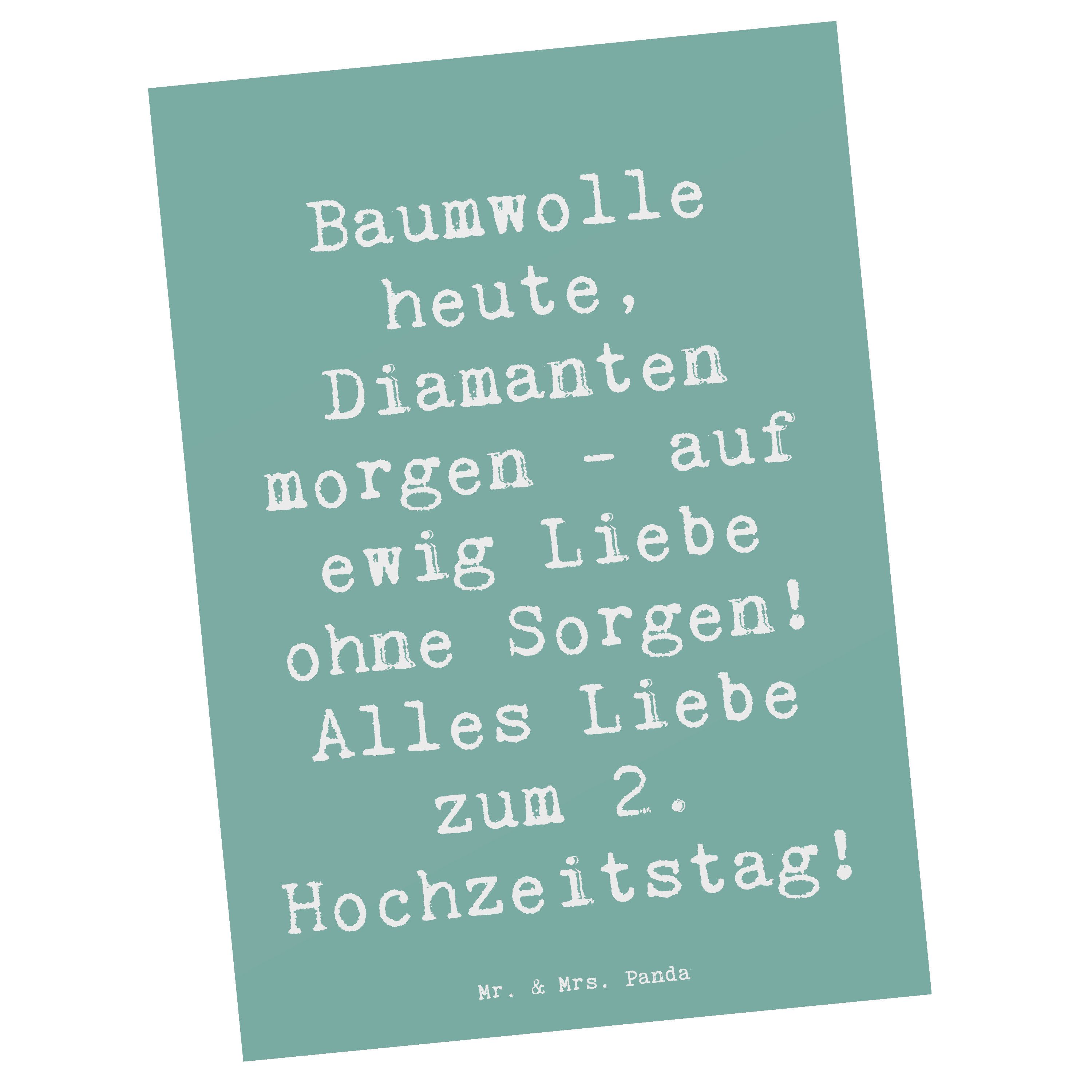 Postkarte 2. Hochzeitstag Baumwollhochzeit - Meeresbrise - Geschenk, Alles Lieb
