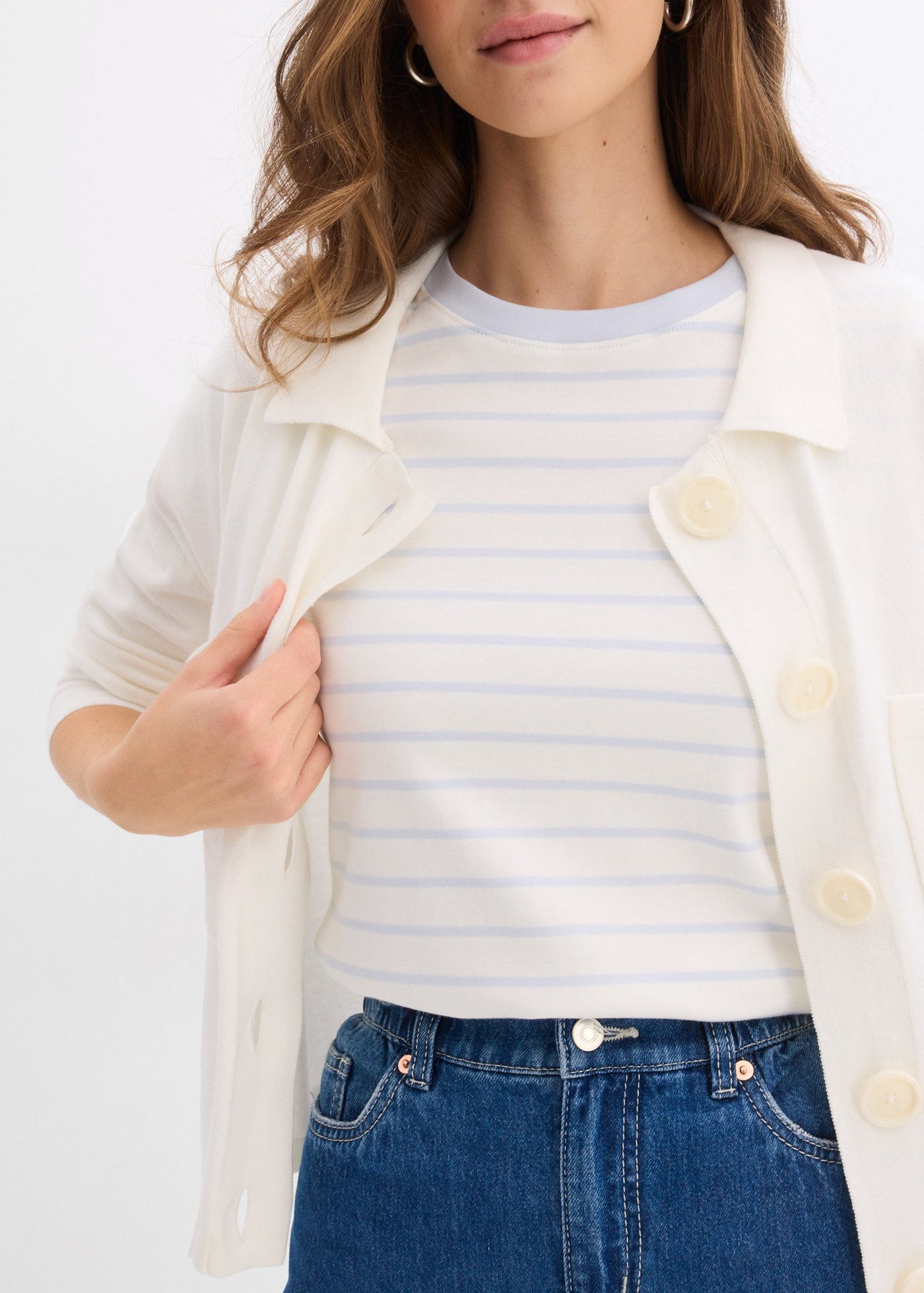 bonprix T-Shirt Halbarm, aus reiner Baumwolle