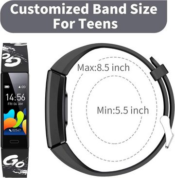 HOFIT mit 2 Armbändern, Geschenke für Jungen und Mädchen Smartwatch (Android), mit Schrittzählern, Herzfrequenz- und Schlafmonitor, IP68 Wasserdicht