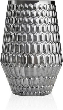 Pauleen LED Tischleuchte Crystal Sparkle, Leuchtmittel wechselbar, Warmweiß, E14, 3step dimmbar, Grau/Glas